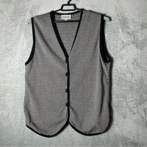 Diane Von Furstenberg Sweater Vest Womens‎ 2X Geometric Button Up Soft 90's Vtg